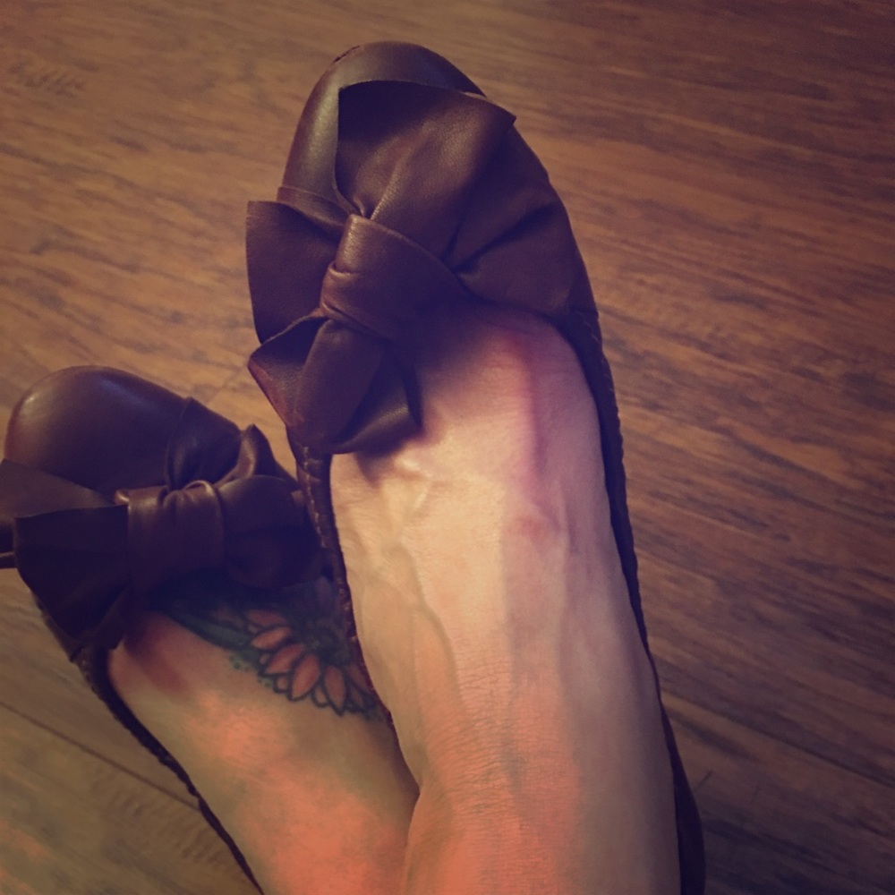 Miu Miu brown bow flats
